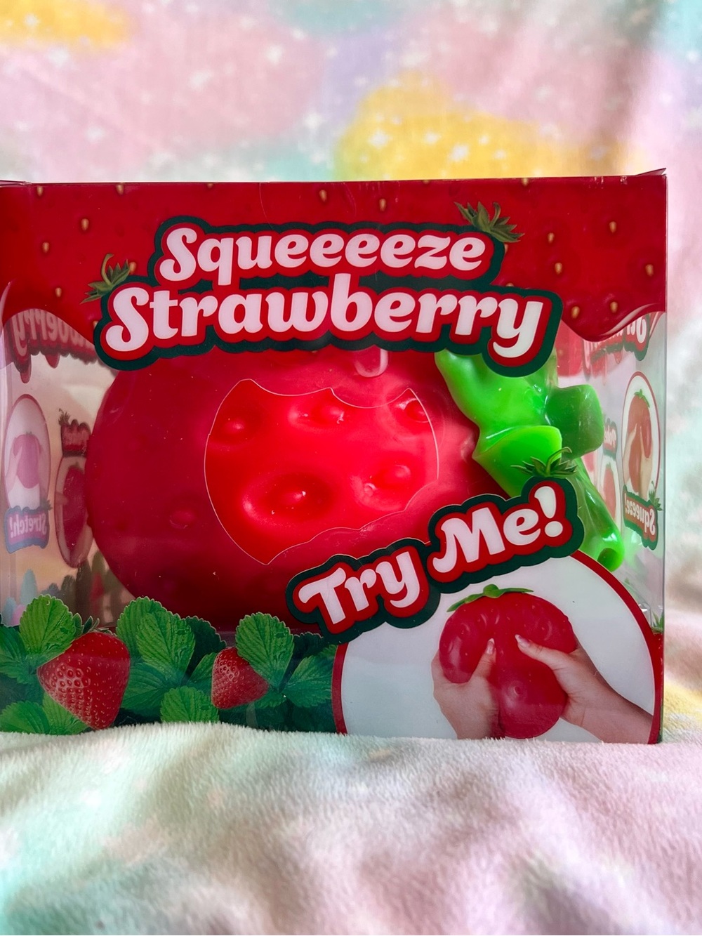 Jumbo Strawberry Squish Toys, 15" Fruit